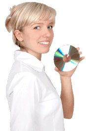 Woman holding a disc